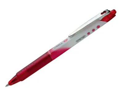 Roller pilot vball 7 rt écriture moyenne 0.5mm encre liquide grip caoutchouc clip métal rétractable rechargeable rouge