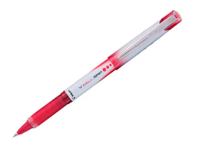 Roller pilot vball grip écriture moyenne 0.7mm pointe acier inoxydable niveau encre liquide visible grip rouge