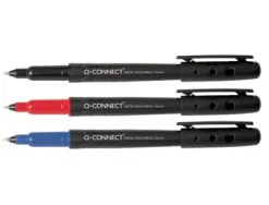 Roller q-connect écriture moyenne 0.6mm fluide douce pointe acier solidité durabilité encre base eau couleur bleu