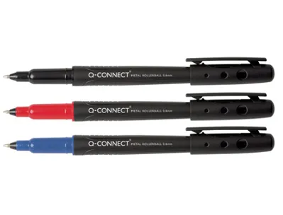 Roller q-connect écriture moyenne 0.6mm fluide douce pointe acier solidité durabilité encre base eau couleur bleu