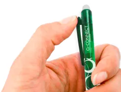 Roller q-connect écriture moyenne 0.7mm encre effaçable grip préhension gomme sertie coloris vert