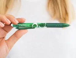Roller q-connect écriture moyenne 0.7mm encre effaçable grip préhension gomme sertie coloris vert