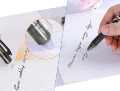 Roller q-connect écriture moyenne 0.7mm encre effaçable grip préhension gomme sertie coloris noir