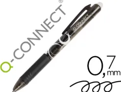 Roller q-connect écriture moyenne 0.7mm encre effaçable grip préhension gomme sertie coloris noir