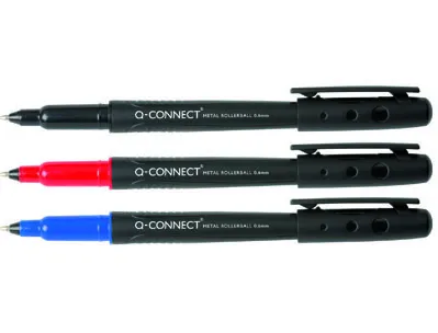 Roller q-connect écriture moyenne 0.6mm fluide douce pointe acier solidité durabilité encre base eau couleur rouge
