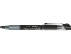 Roller q-connect écriture 0.5mm pointe moyenne 0.7mm grip caoutchouc corps transparent encre liquide couleur noir