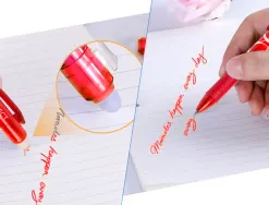 Roller q-connect écriture moyenne 0.7mm encre effaçable grip préhension gomme sertie coloris rouge
