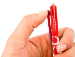 Roller q-connect écriture moyenne 0.7mm encre effaçable grip préhension gomme sertie coloris rouge