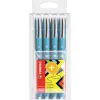 Roller stabilo worker colorful pointe en metal corps plastique encre liquide pochette de 4u