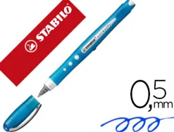 Roller stabilo worker colorful pointe conique encre liquide base eau non rechargeable corps couleur encre bleu