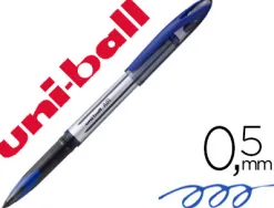 Roller uniball air encre liquide résistante pointe moyenne tracé 0.5mm coloris bleu