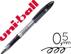 Roller uniball air encre liquide résistante pointe moyenne tracé 0.5mm coloris noir