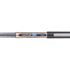 Roller uniball eye plastique recycle encre liquide ecriture large pointe metal coloris bleu
