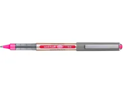 Roller uniball eye plastique recycle encre liquide ecriture moyenne pointe metal coloris rose