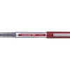 Roller uniball eye plastique recycle encre liquide ecriture fine pointe metal coloris rouge