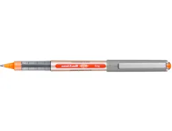 Roller uniball eye plastique recycle encre liquide ecriture moyenne pointe metal coloris orange