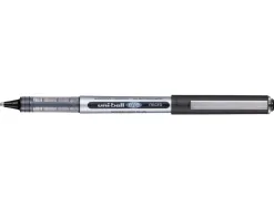 Roller uniball eye plastique recycle encre liquide ecriture fine pointe metal coloris noir