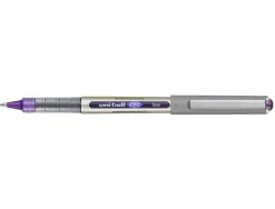 Roller uniball eye plastique recycle encre liquide ecriture moyenne pointe metal coloris violet