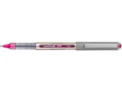 Roller uniball eye plastique recycle encre liquide ecriture moyenne pointe metal coloris pourpre