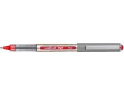 Roller uniball eye plastique recycle encre liquide ecriture moyenne pointe metal coloris rouge