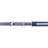 Roller uniball eye plastique recycle encre liquide ecriture fine pointe metal coloris bleu