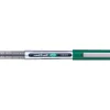 Roller uniball eye plastique recycle encre liquide ecriture fine pointe metal coloris vert