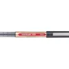 Roller uniball eye plastique recycle encre liquide ecriture large pointe metal coloris rouge