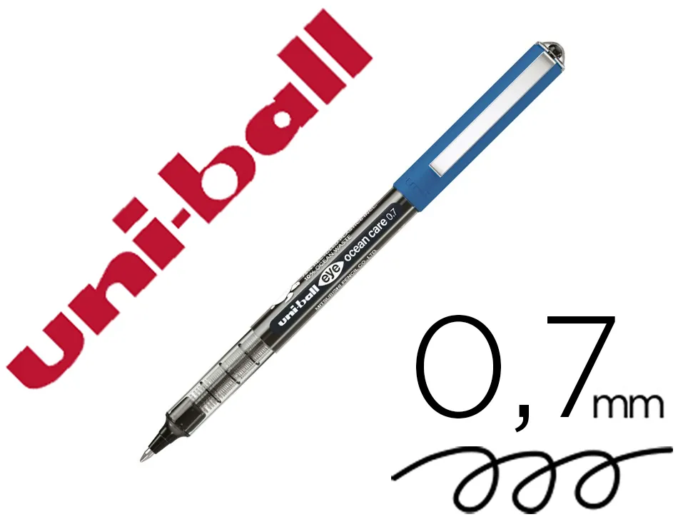 Roller uniball ocean care ecriture moyenne pointe 0,7mm encre liquide noire