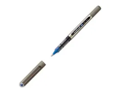 Roller uniball ub-157 eye écriture moyenne 0.5mm double niveau encre liquide visible régulateur débit coloris bleu