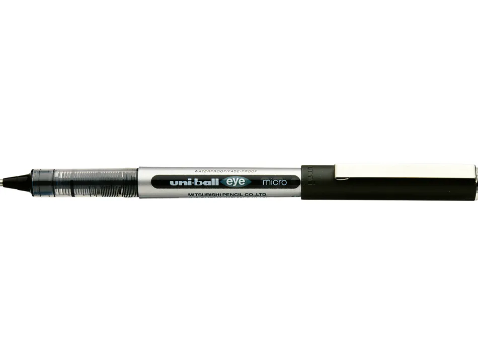 Roller uniball ub-150 eye écriture fine 0.3mm double niveau encre liquide visible régulateur débit coloris noir