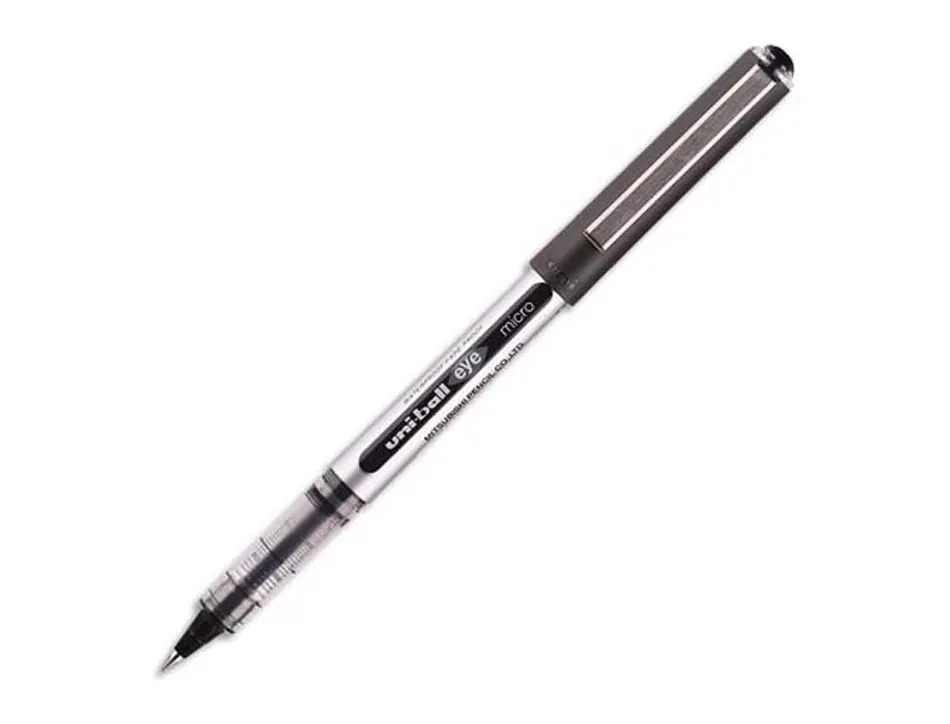 Roller uniball ub-150 eye écriture fine 0.3mm double niveau encre liquide visible régulateur débit coloris noir