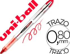 Roller uniball ub-200 vision élite écriture moyenne 0.5mm corps luxe gris encre liquide visible rechargeable rouge