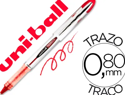 Roller uniball ub-200 vision élite écriture moyenne 0.5mm corps luxe gris encre liquide visible rechargeable rouge