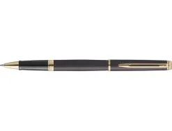 Roller waterman hemisphere metallic capuchon clip pointe fine encre noire coloris noir lave coffret cadeau