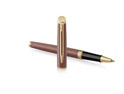 Roller waterman hemisphere metallic capuchon clip pointe fine encre noire coloris rouge cuivre coffret cadeau