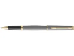 Roller waterman hemisphere metallic capuchon clip pointe fine encre noire coloris gris pierre coffret cadeau