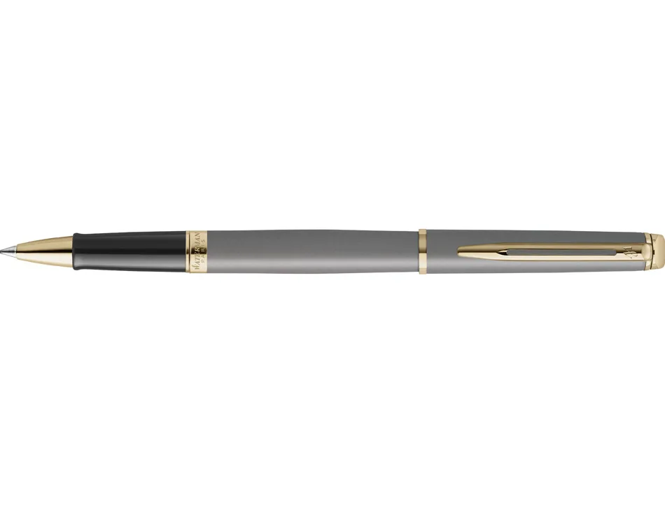 Roller waterman hemisphere metallic capuchon clip pointe fine encre noire coloris gris pierre coffret cadeau