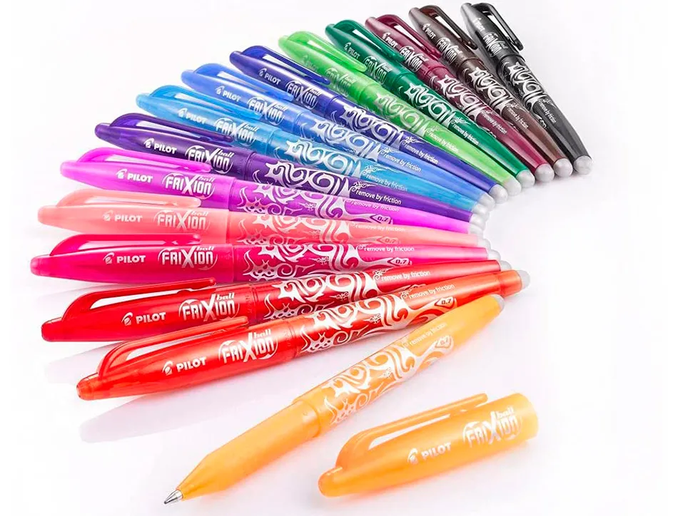 Rollers pilot frixion ball effacable encre thermosens rechargeable pointe moyenne assorties pochette de 15