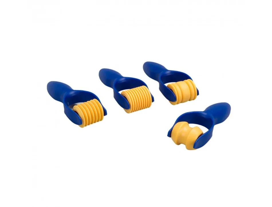 Rouleau de modelage ocolor plastique empreintes assorties lot de 4 rouleaux