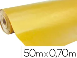 Rouleau papier cadeau kraft verg aux motifs or 50m x 0,70m 60g.