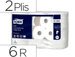 Rouleau papier toilette tork blanc 2 plis 396 fts paquet de 6