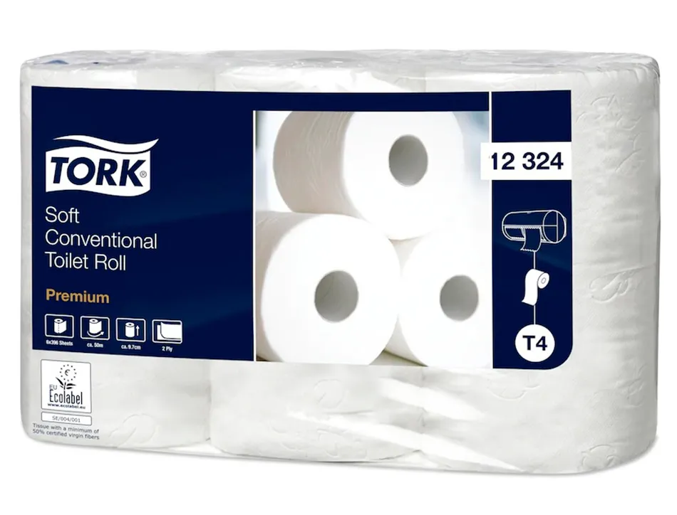 Rouleau papier toilette tork blanc 2 plis 396 fts paquet de 6