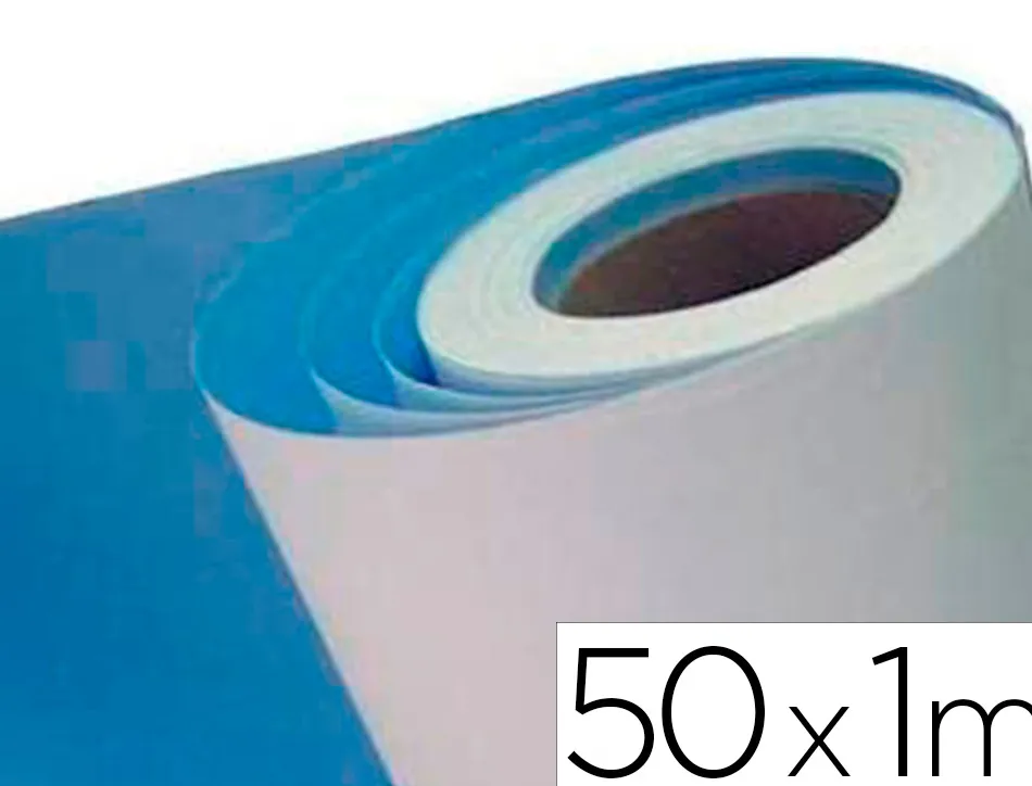 Rouleau riplast papier a peindre resistant humidite certifiefsc 1 face blanche/1 face bleu50x1m 120gr