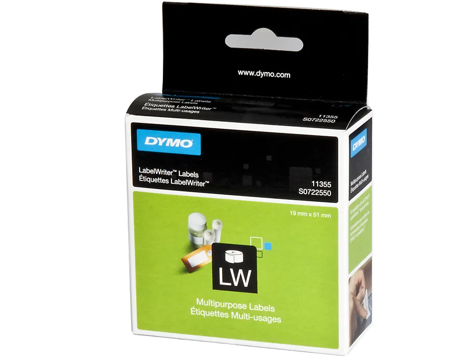 Rouleau étiquettes dymo label writer 19x51mm 500 étiquettes support papier