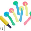 Roulette pate a modeler o'color plastique 2 modeles assortis coloris assortis lot 6 unites + 1 rouleau lisse