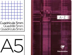 Répertoire clairefontaine brochure souple papier vélin velouté couverture lavable a5 148x210mm 192 pages 90g 5x5mm