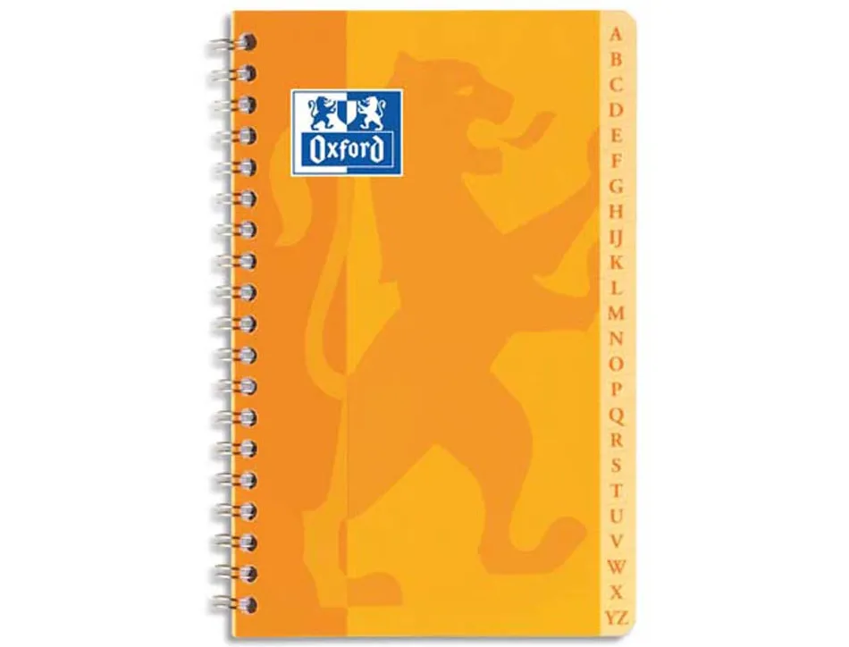 Répertoire oxford reliure intégrale couverture lavable touches plastifiées 170x220mm 180 pages 90g 5x5mm assortis