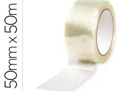 Ruban adhesif arme q-connect impermeable fils polyester pour renforcer emballages produits tres lourds 50mmx50m