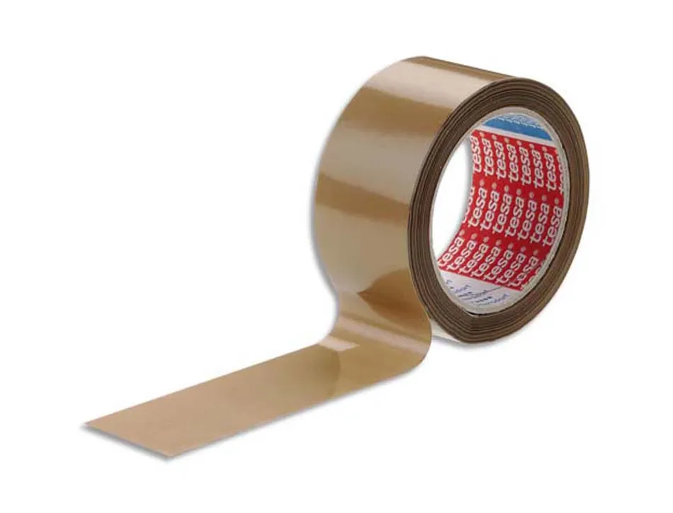 Ruban adhesif d emballage tesa pvc 52 microns 50 mm x 66 m havane
