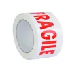 Ruban adhesif imprime fragile polypropylene 28 microns silencieux economique 50mmx100m coloris blanc/rouge